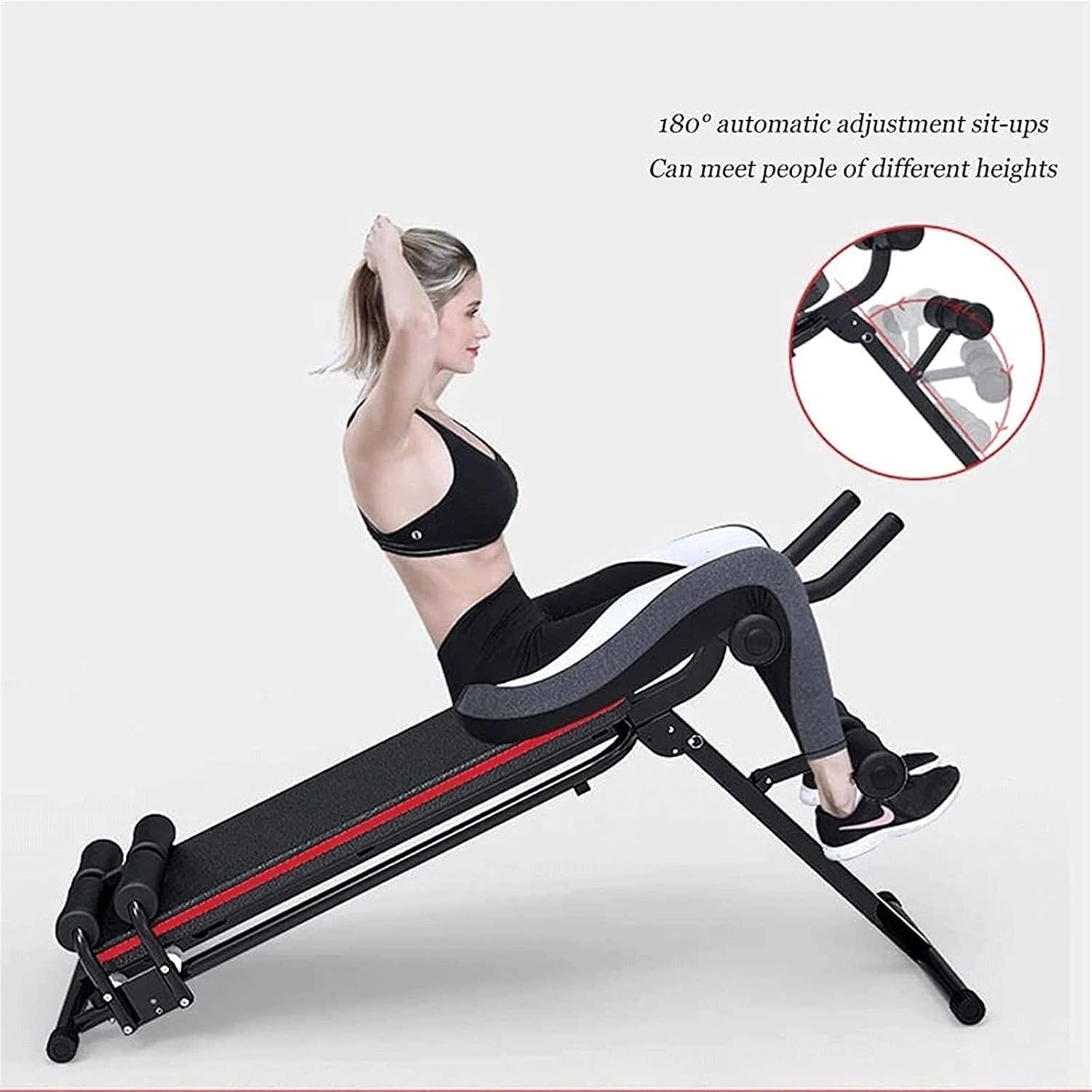 Adjustable Ab Crunch Bench with Resistance Bands