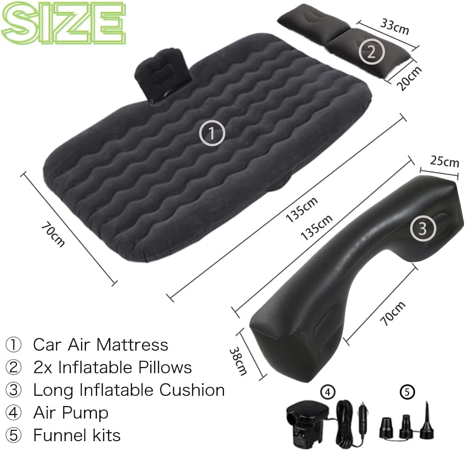 Inflatable Car Mattress with Pillows