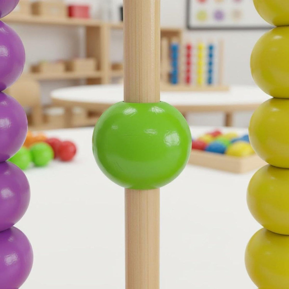 Wooden Rainbow Bead Stacking Toy