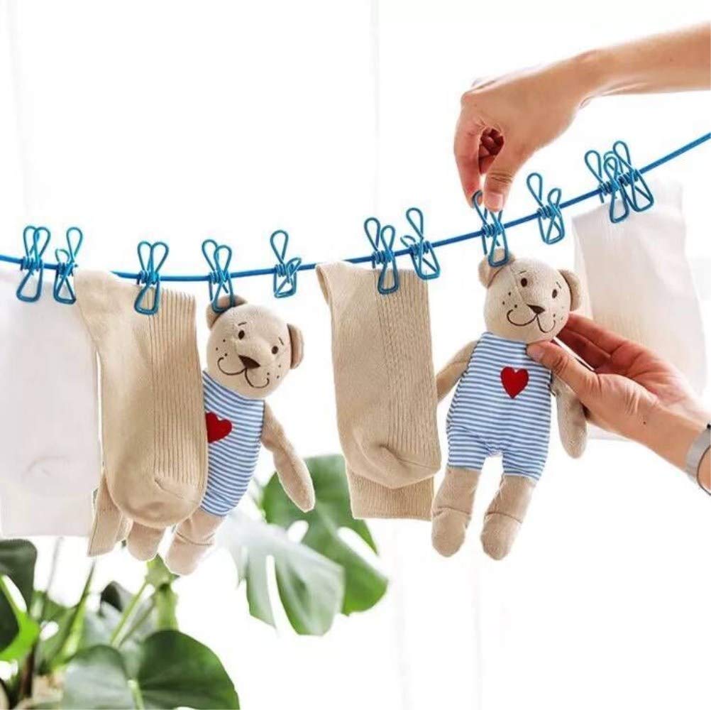 Elastic Clothesline with Clips