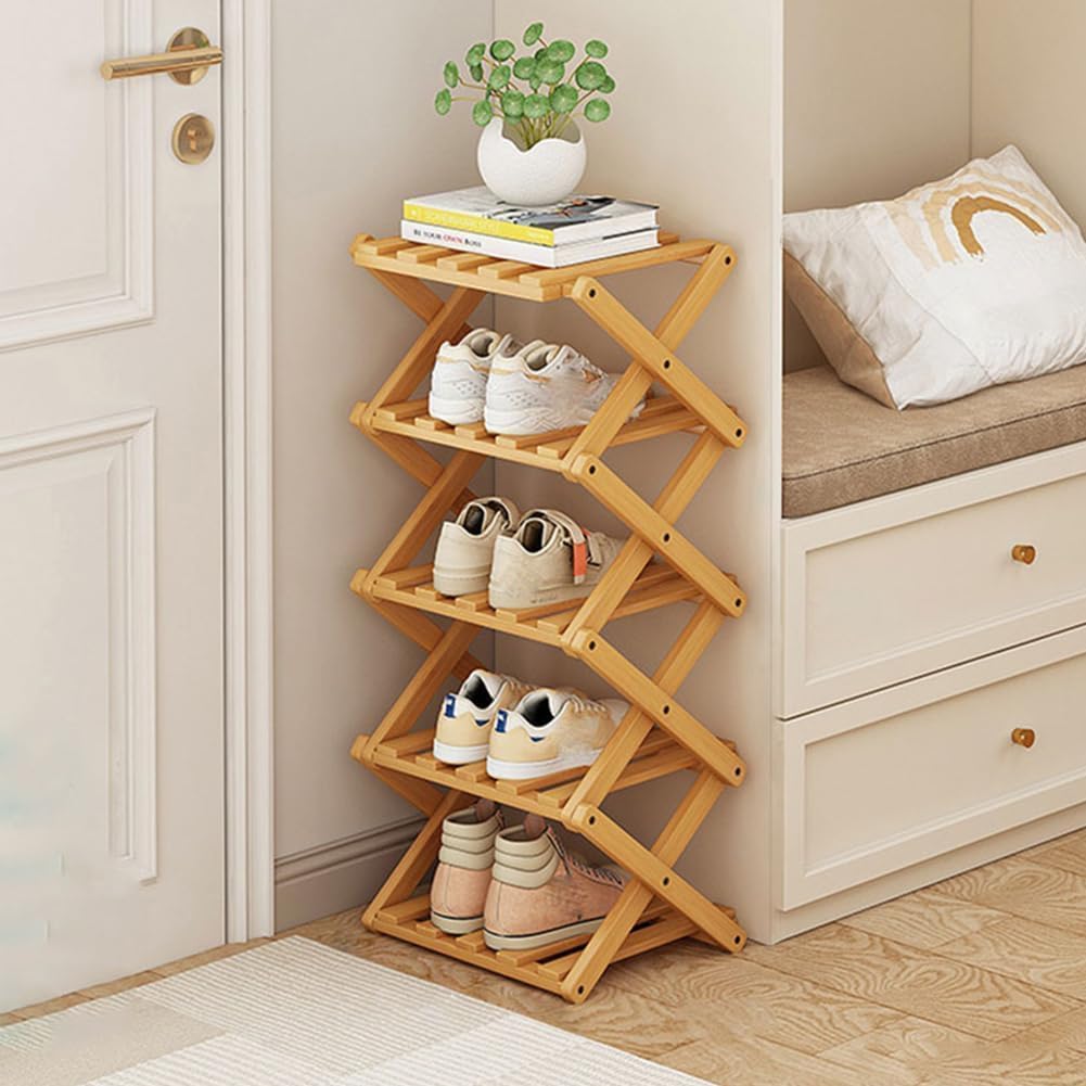 Foldable Bamboo Shoe Storage Rack