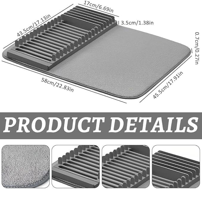 Dish Drying Mat with Plate Rack