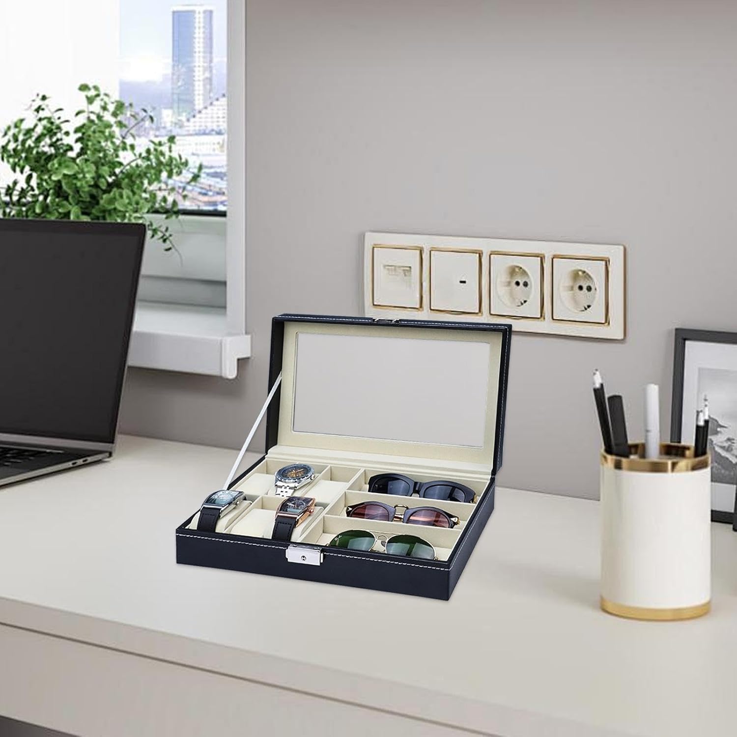 Watch & Eyeglasses Organizer Box