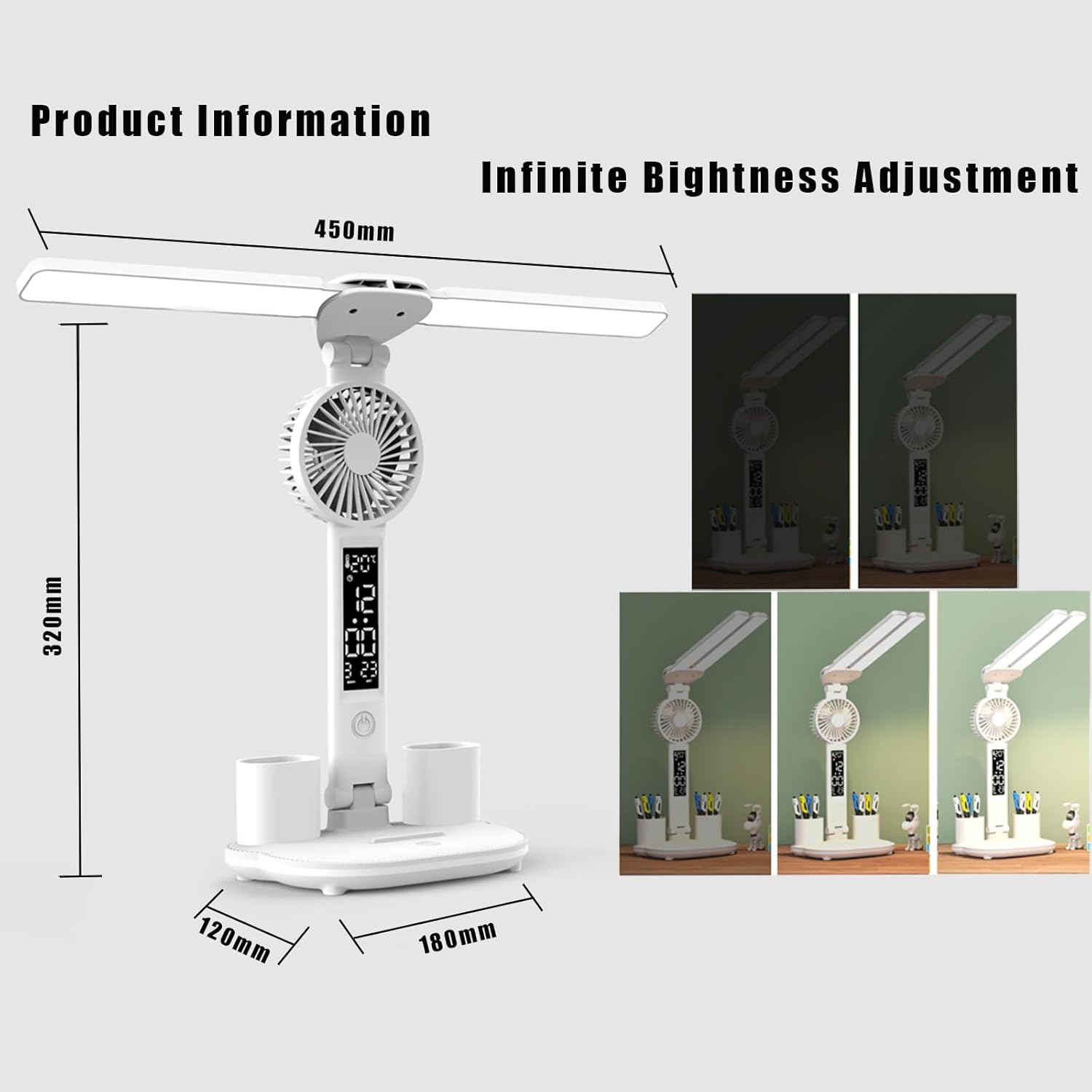 Multi Function Fan LED Desk Lamp