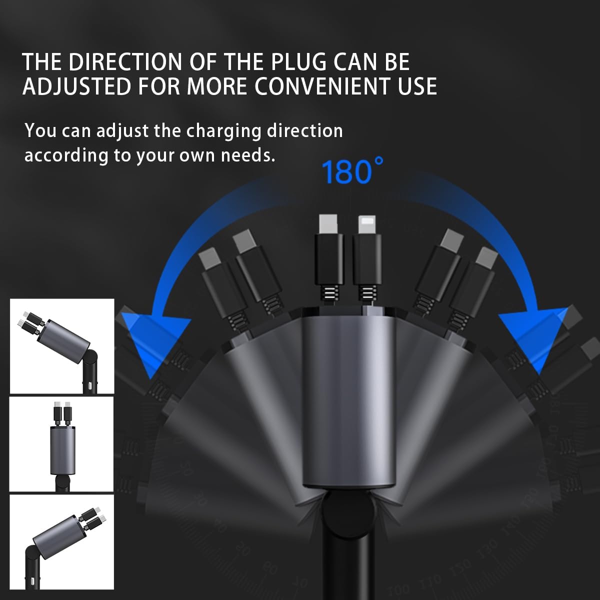 4 in 1 Retractable Fast Car Charger