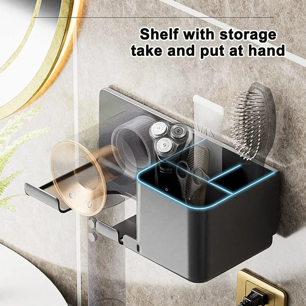 Wall-Mounted Hair Dryer Holder