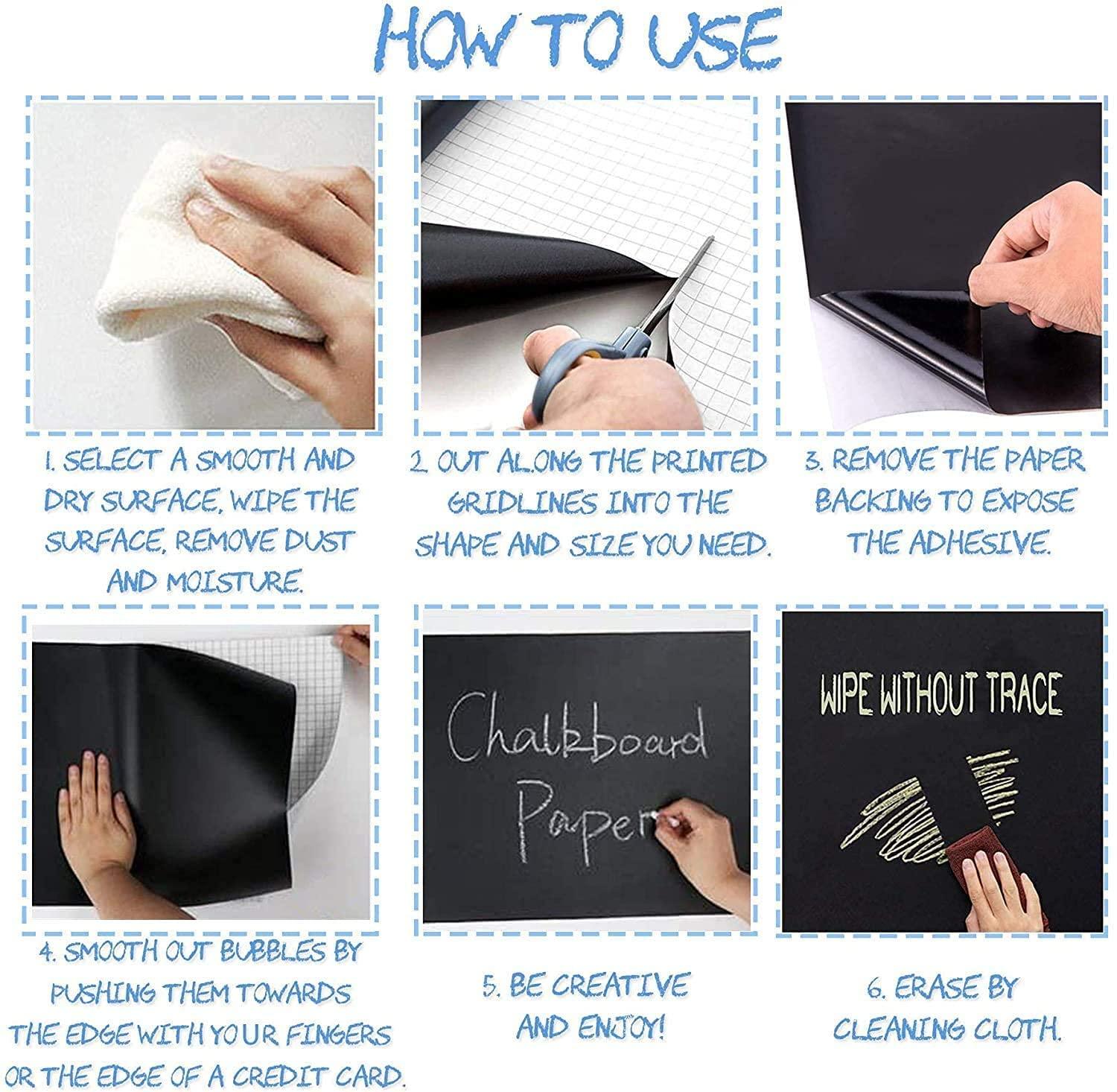 Blackboard Wall Sticker with 5 Free chalks (طبشور) - 961stores