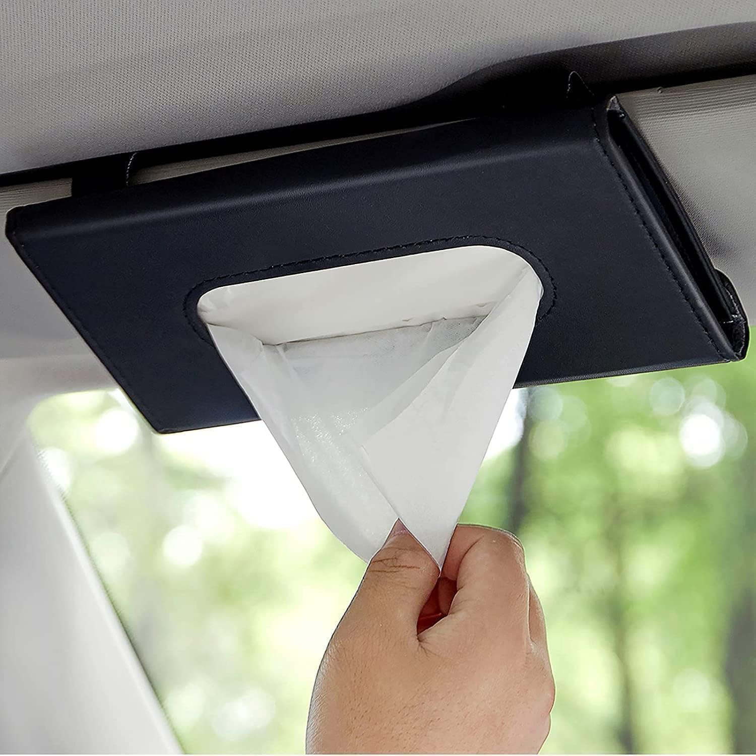 Leather Car Tissue Box for Sun Visor