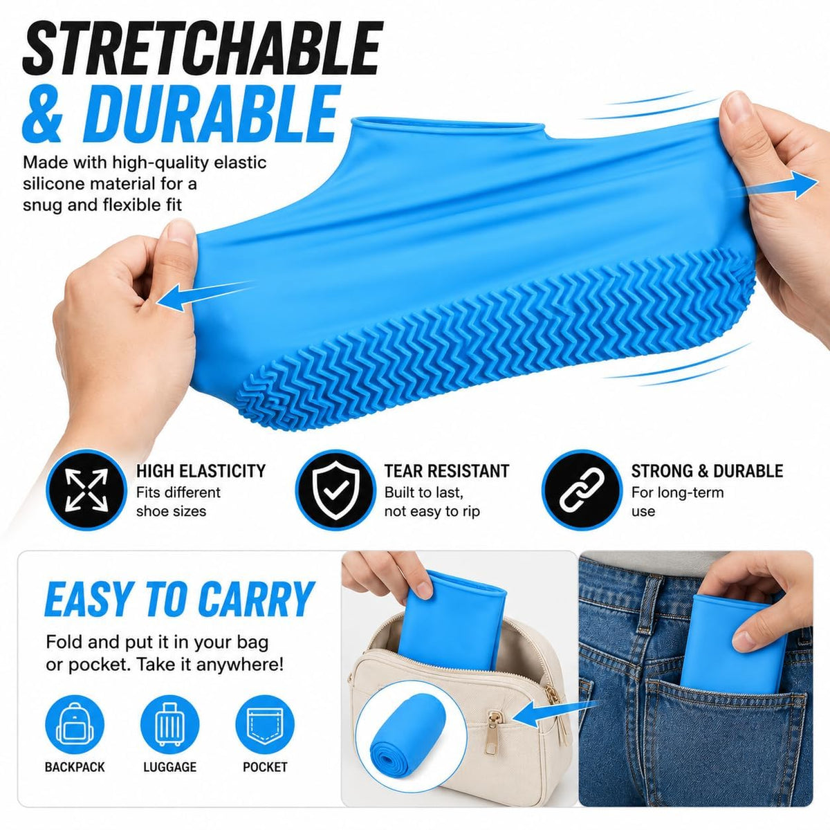 Reusable Waterproof Silicone Shoe Covers