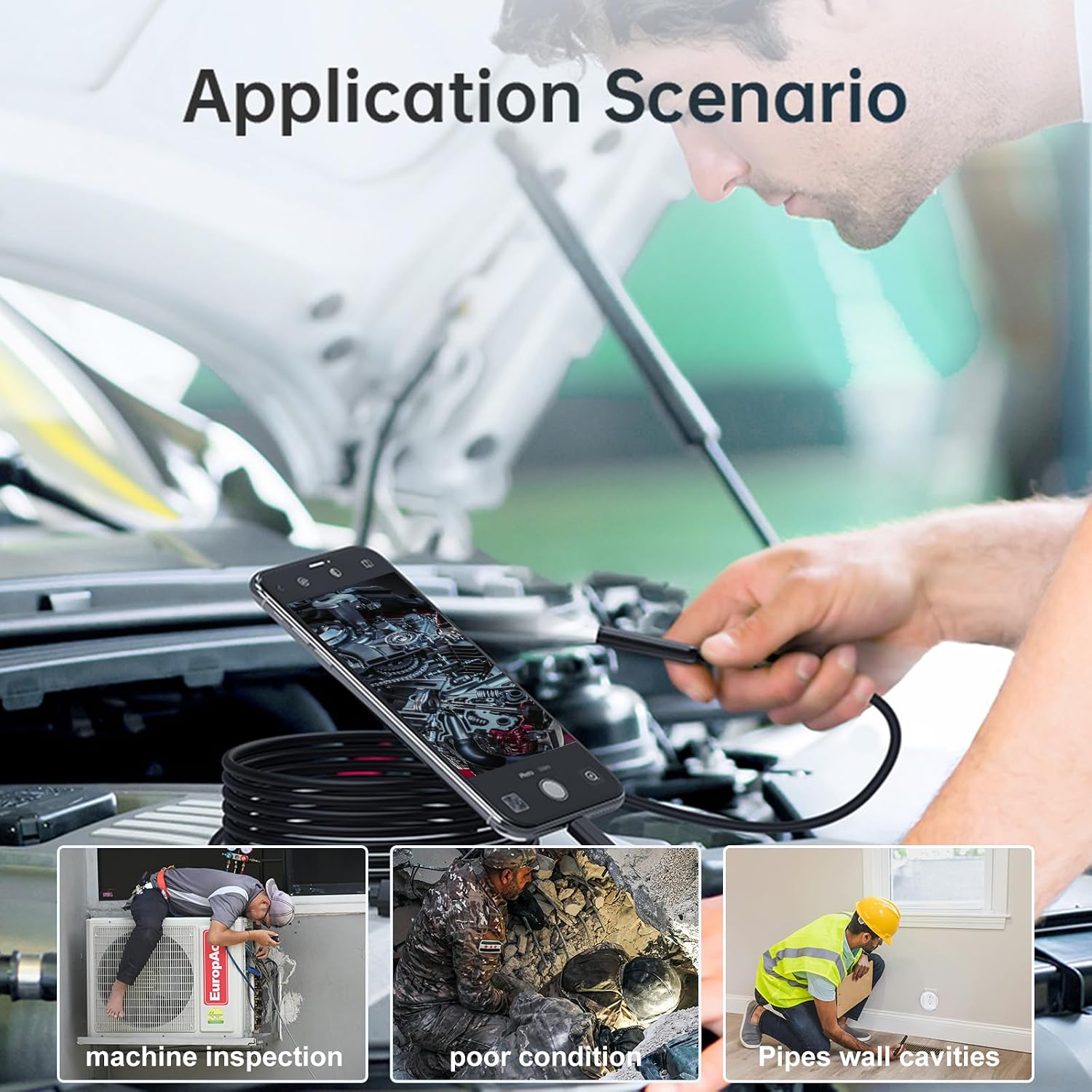 Endoscope Camera with Adjustable LED