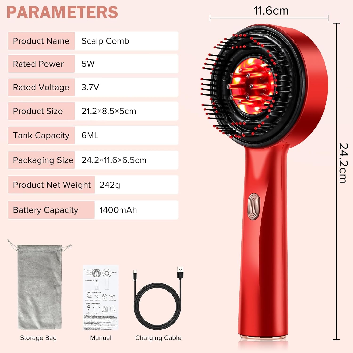 Red Light Hair Massager