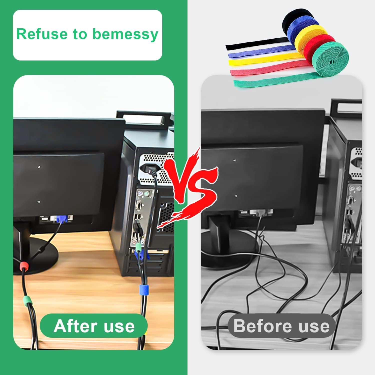 Hook & Loop Tape Set (Pack of 6 Colors)