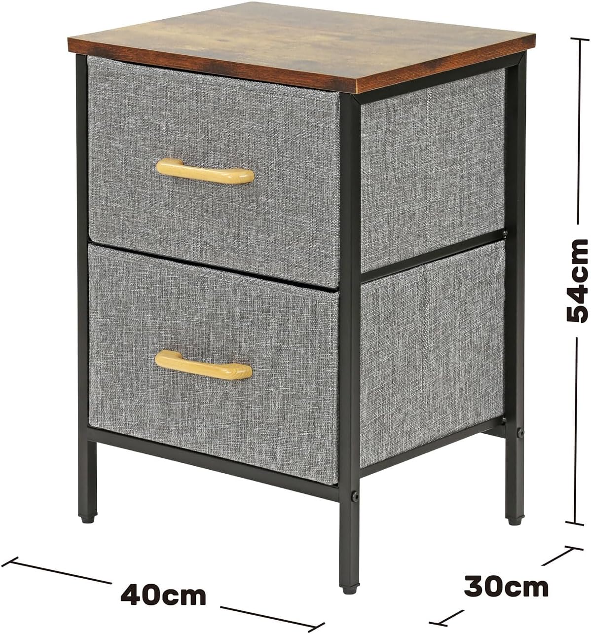 Fabric Drawer Storage Unit with Wood Top