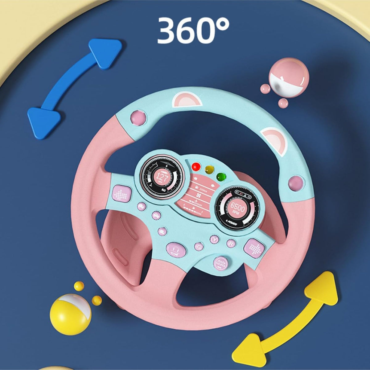 Kids Steering Wheel Toy with Lights