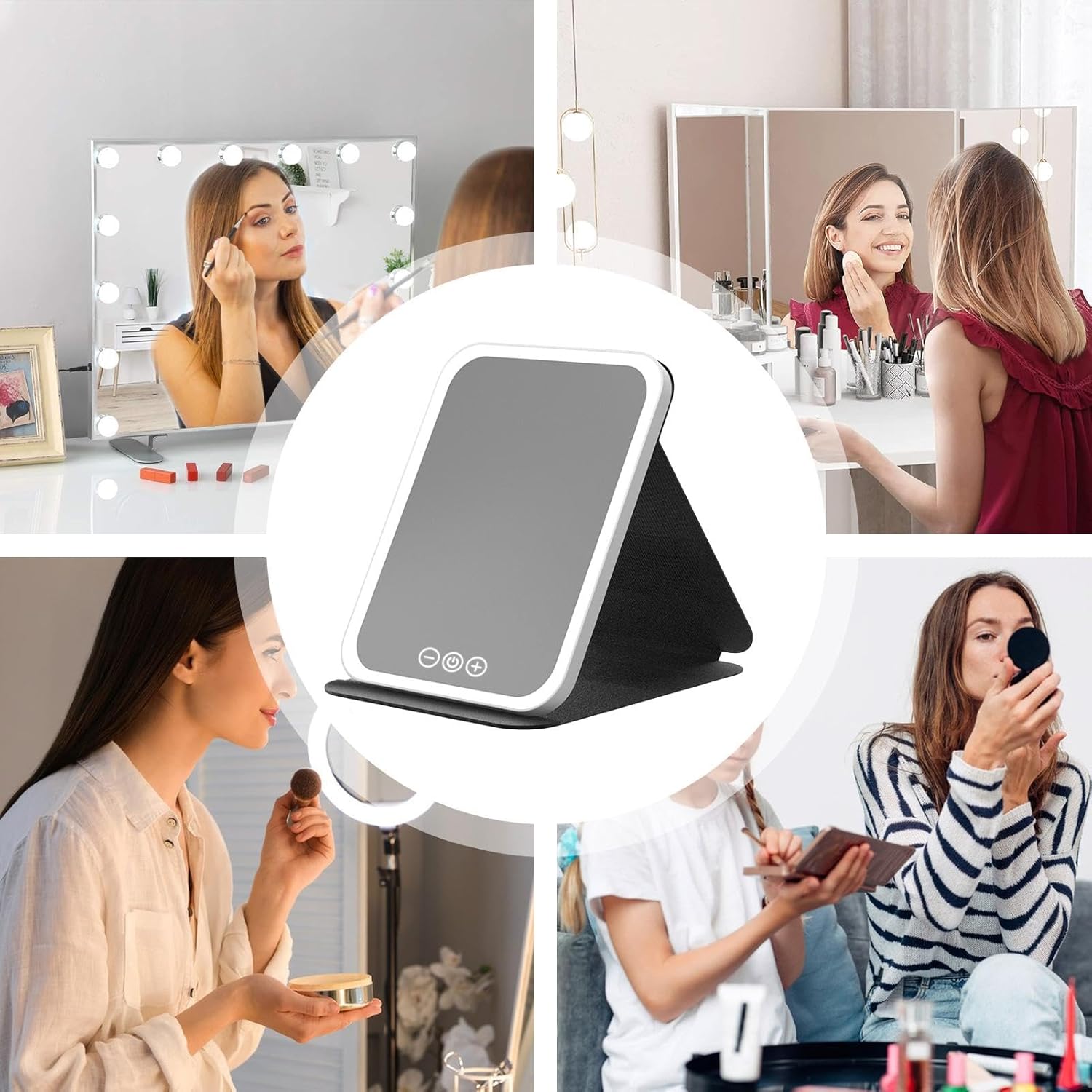 Foldable LED Makeup Mirror