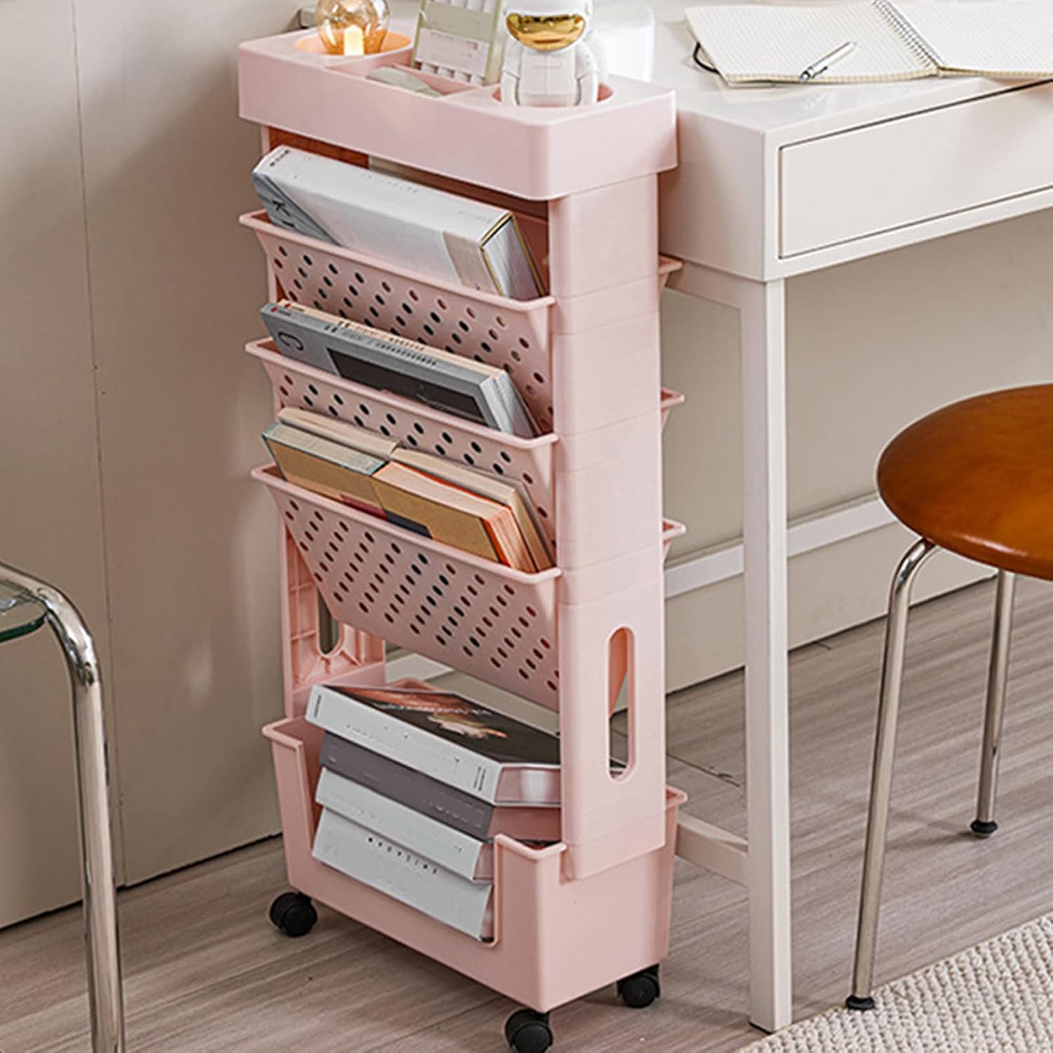Movable Bookshelf Cart