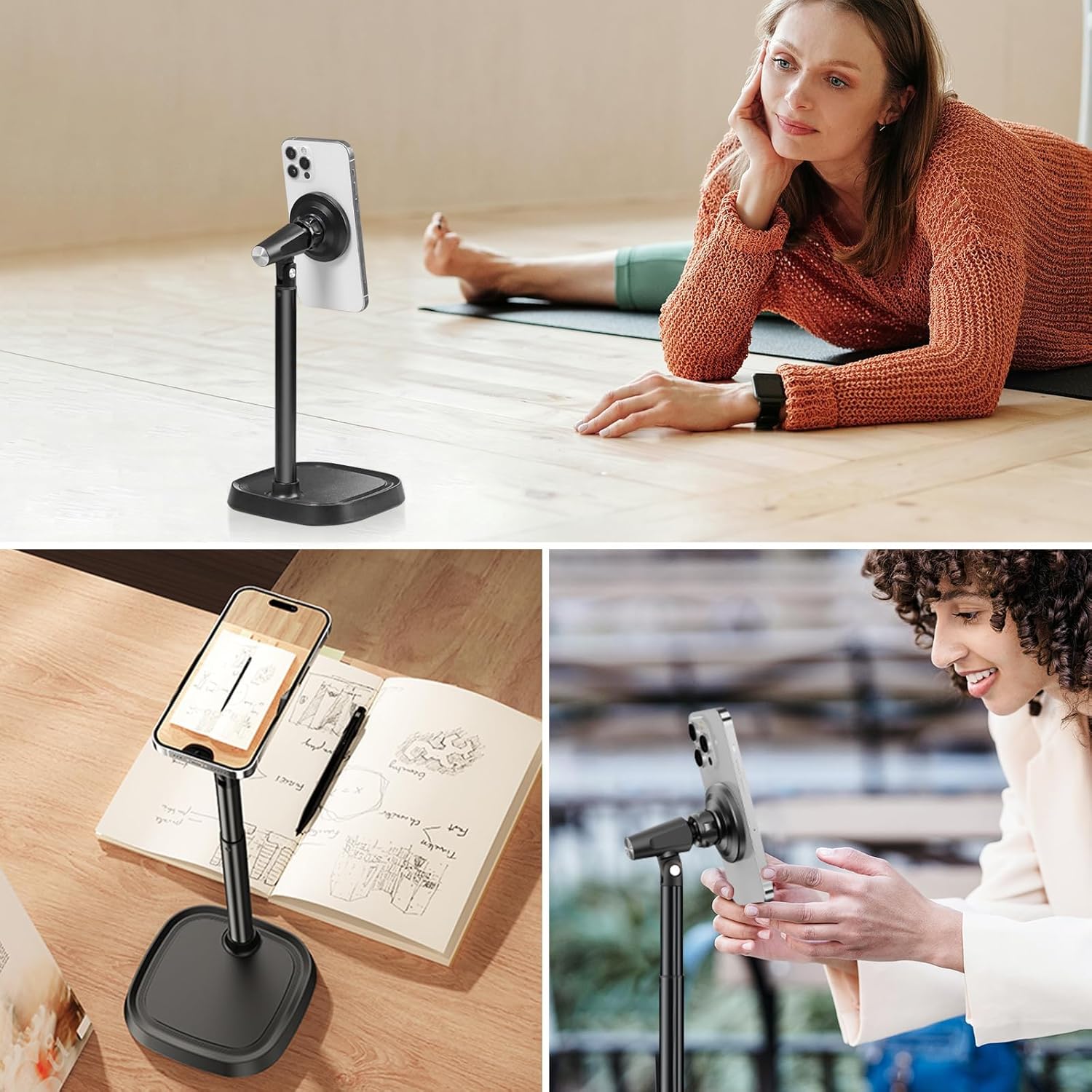 Rotating Magnetic Desk Phone Holder