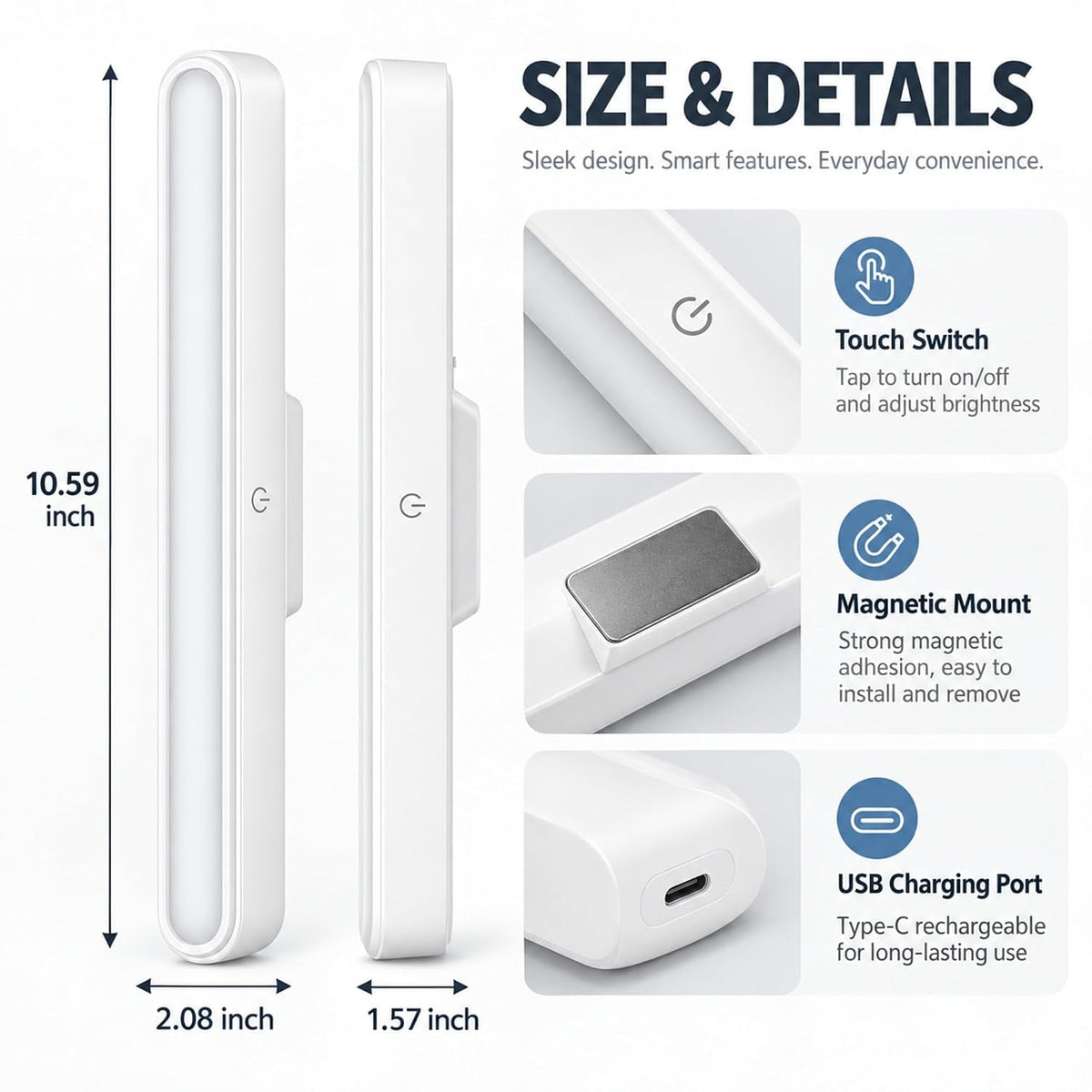 Rechargeable Magnetic LED Cabinet Light