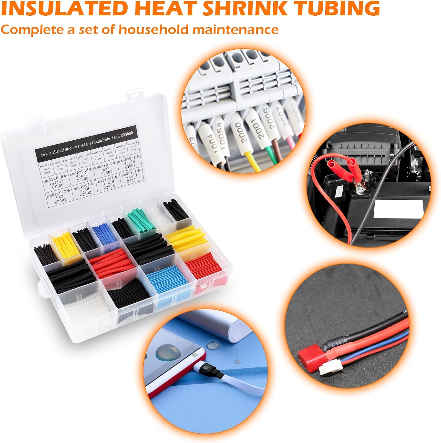 580pcs Heat Shrink Tubing Kit