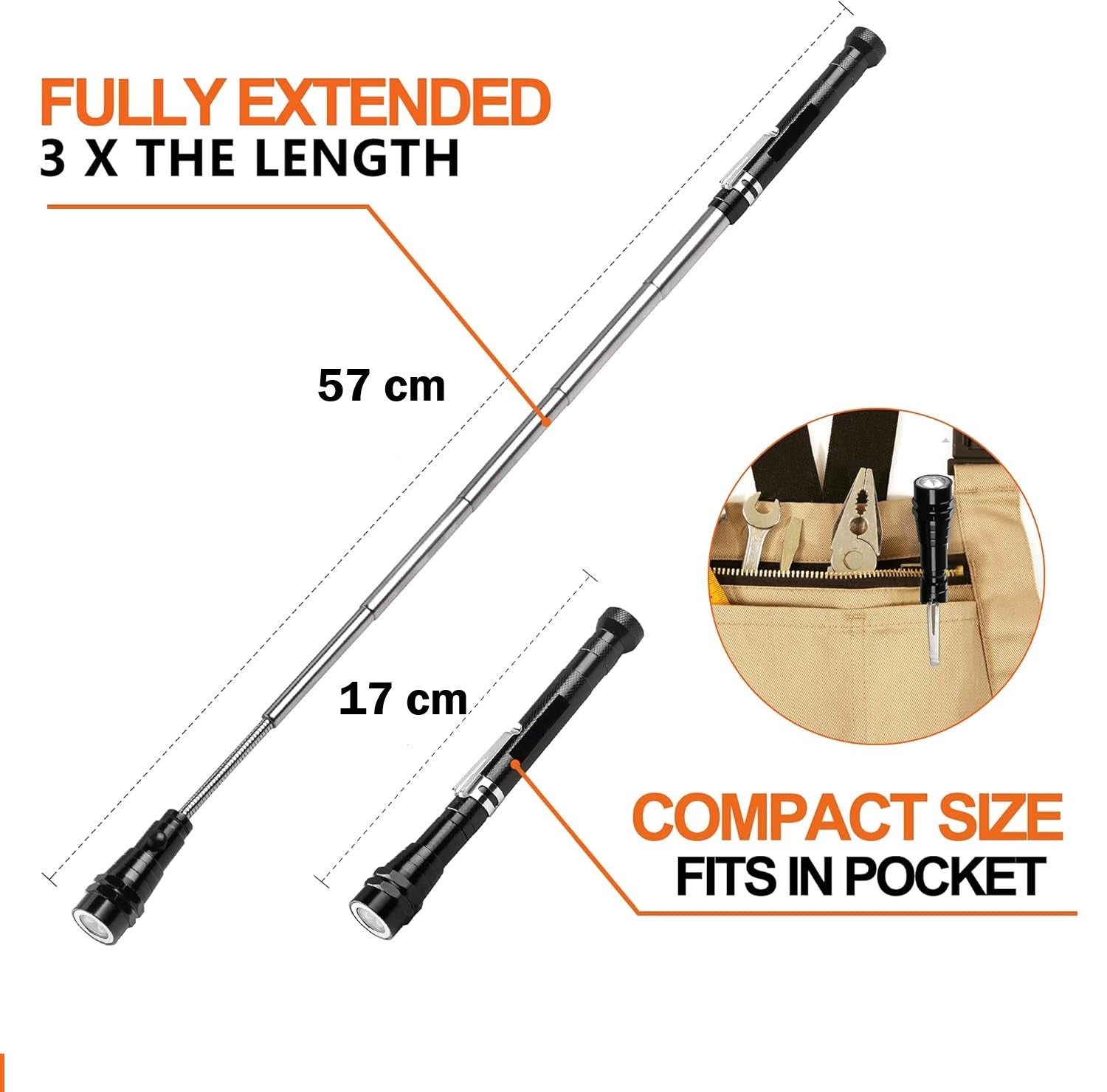 Telescopic Magnetic LED Tool