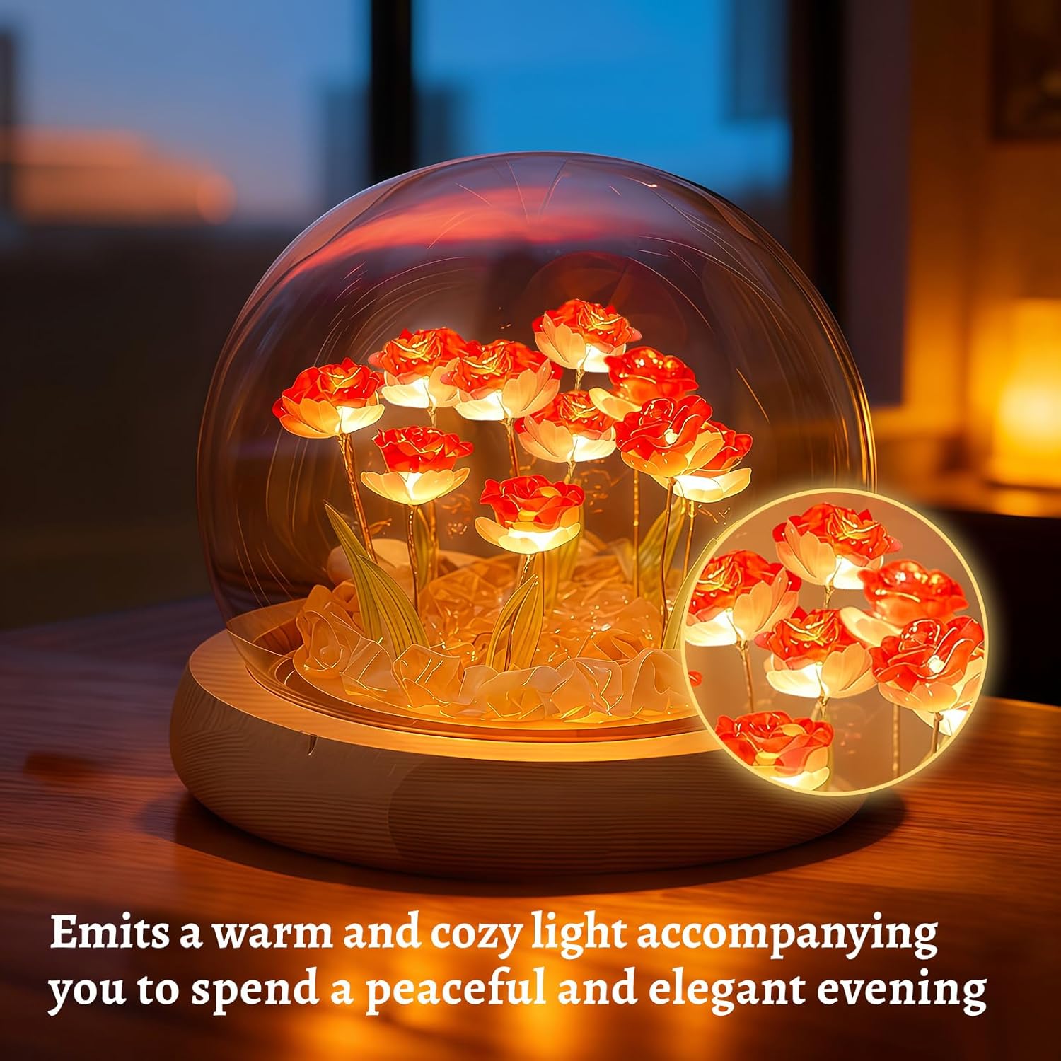 Roses LED Glass Dome
