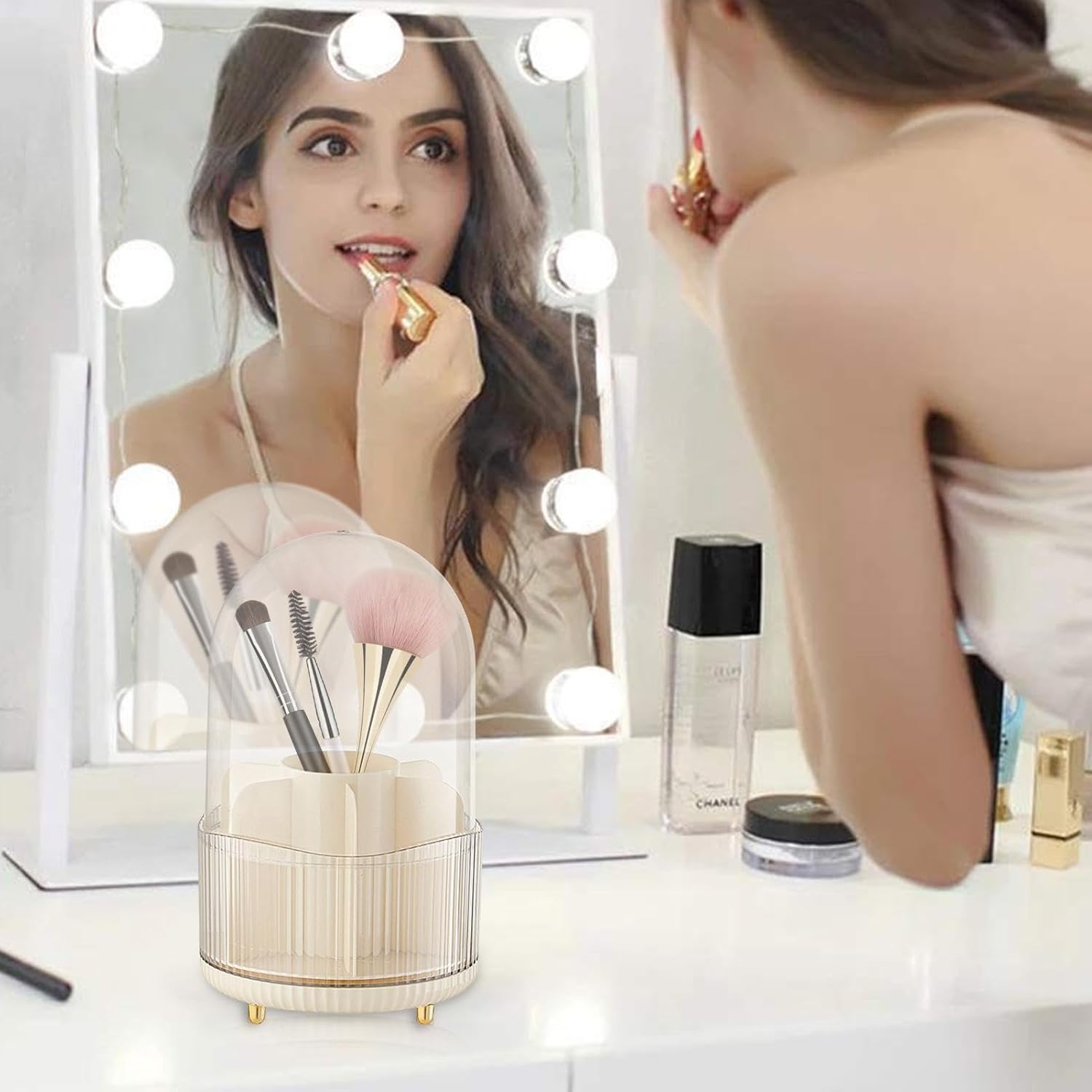 Rotating Makeup Brush Organizer