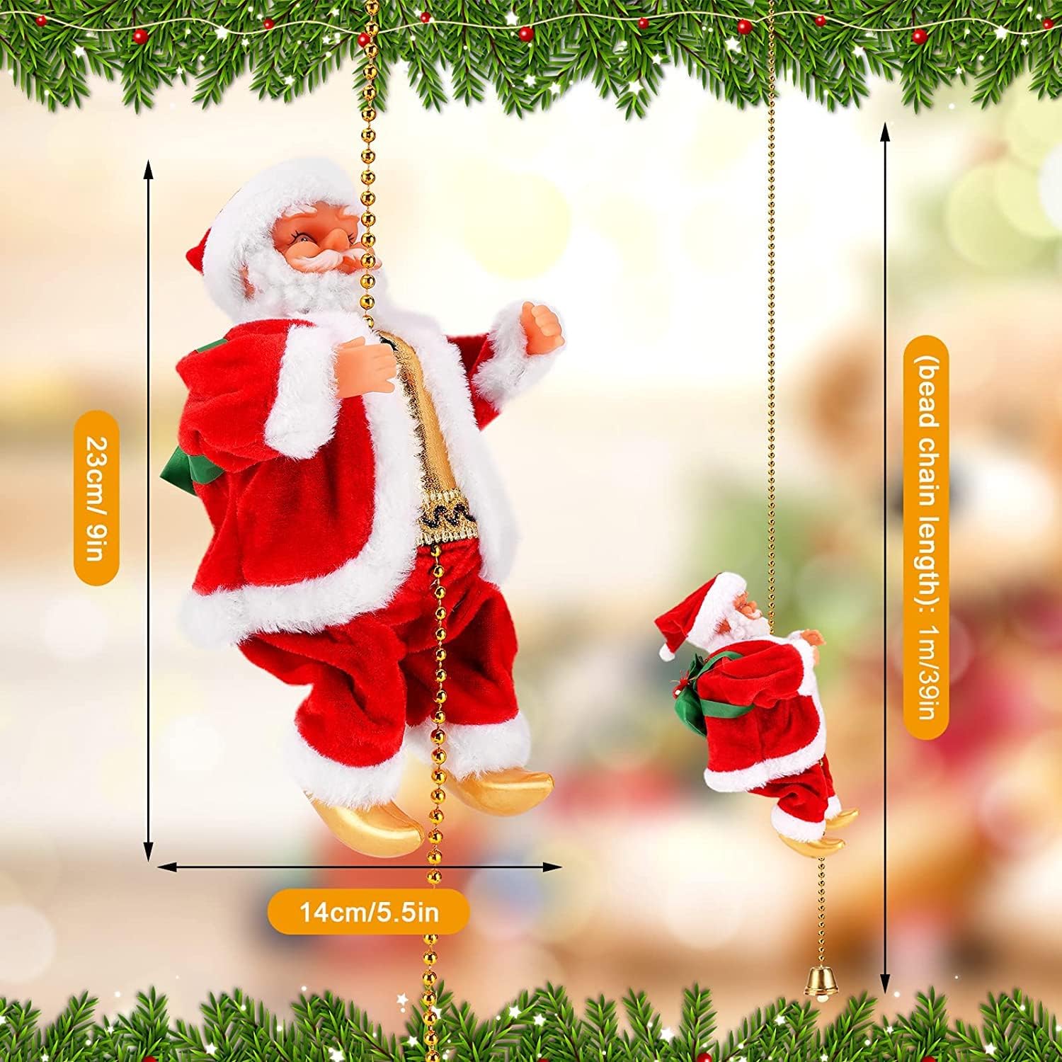 Electric Rope Climbing Santa