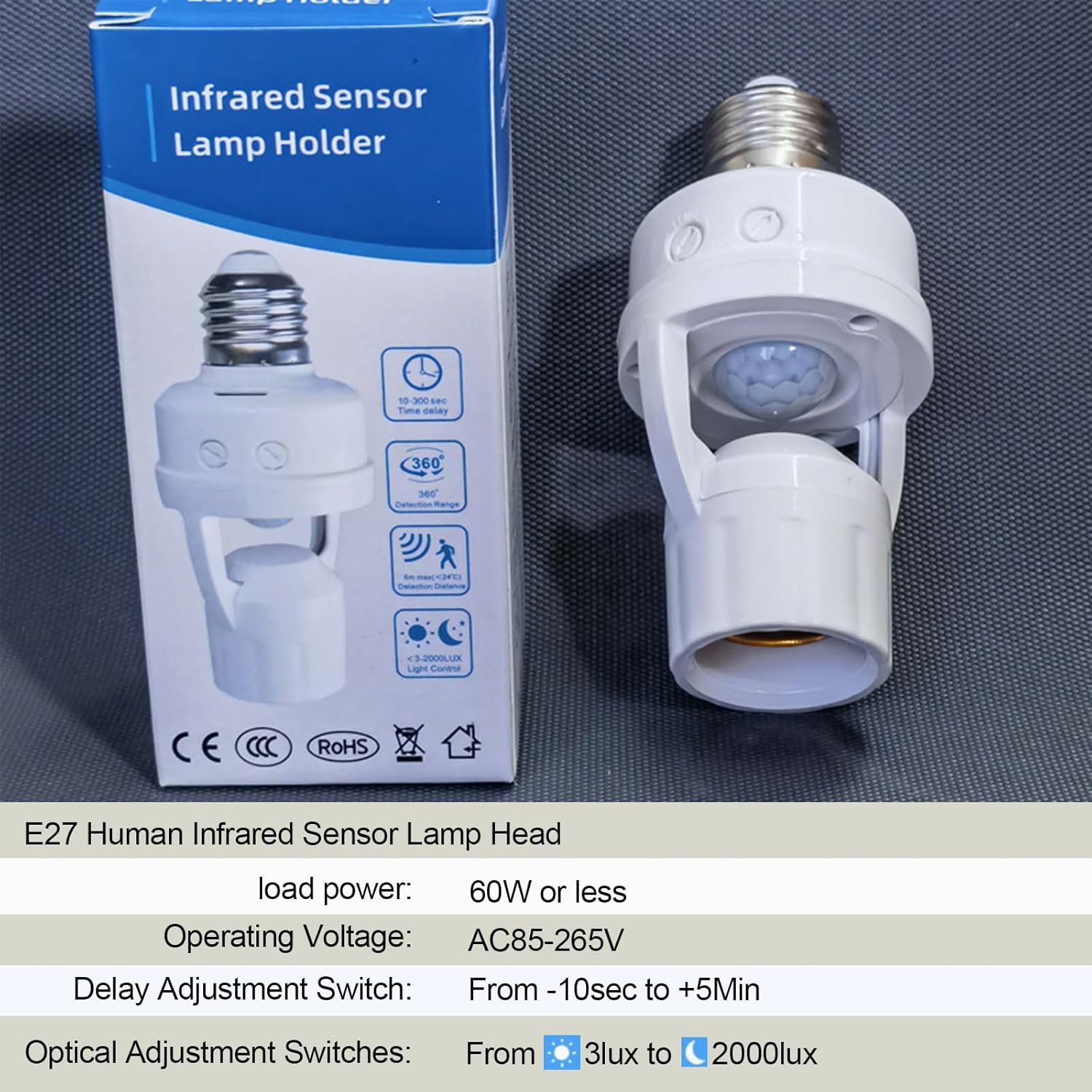 PIR Motion Sensor Light Socket