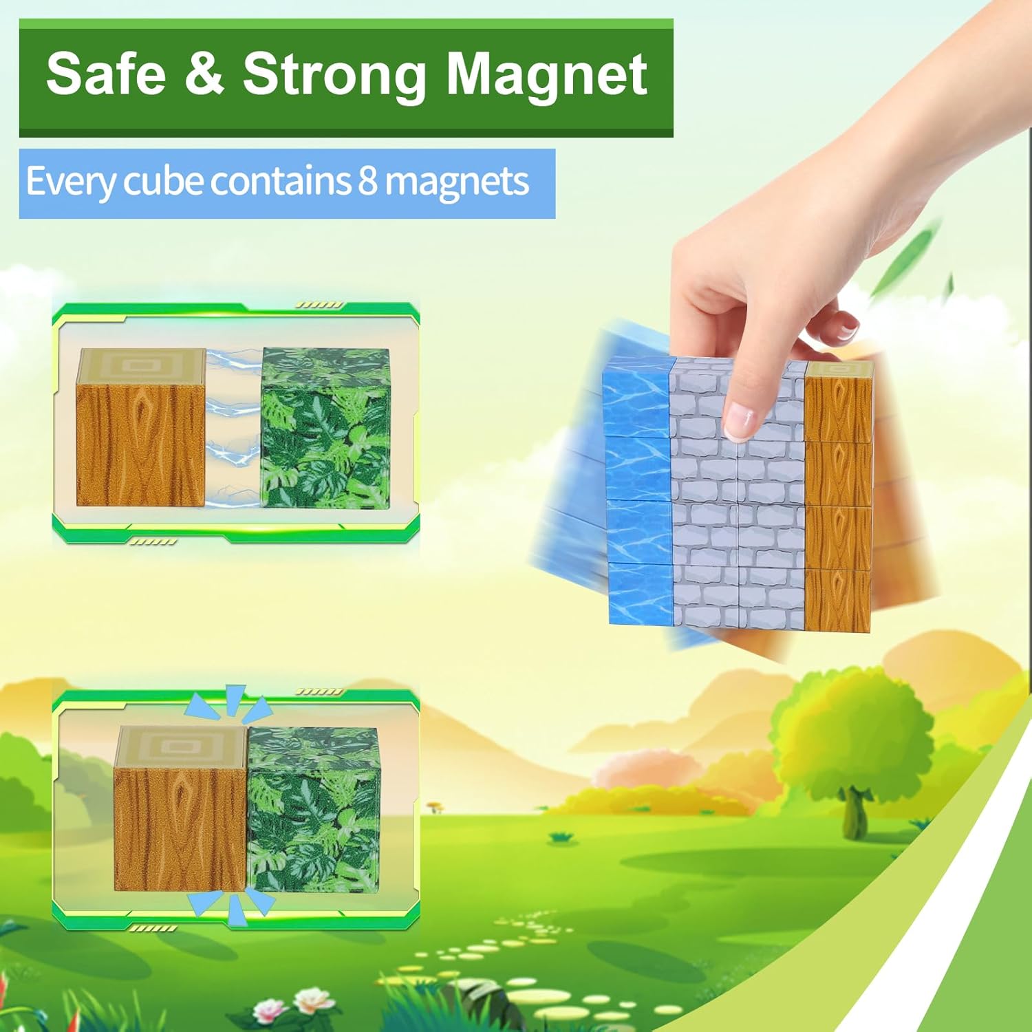 114-Pcs Magnetic Minecraft Blocks Set