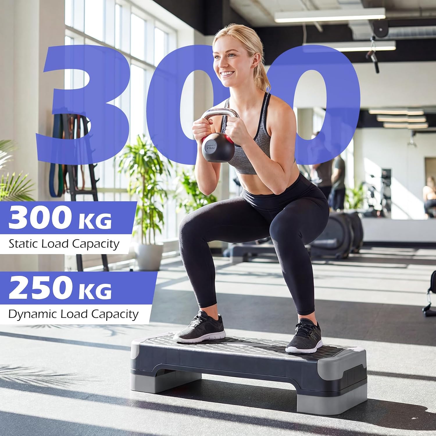 Exercise Step Board with Workout Bands