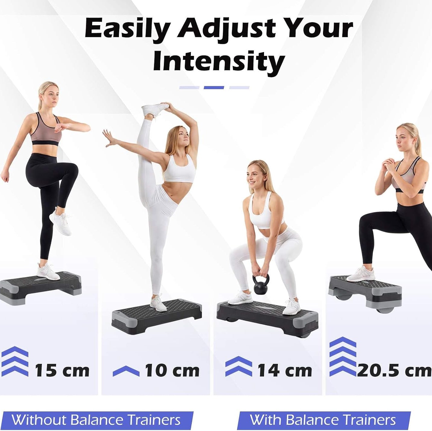 Exercise Step Board with Workout Bands