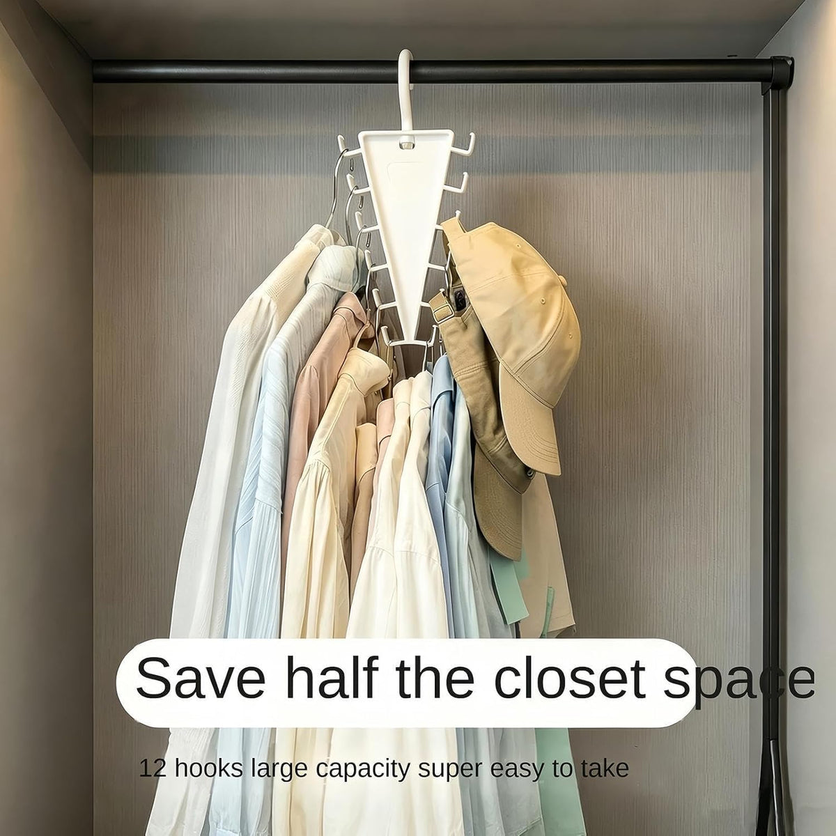 V-Shaped Wall-Mounted Clothes Hook Rack