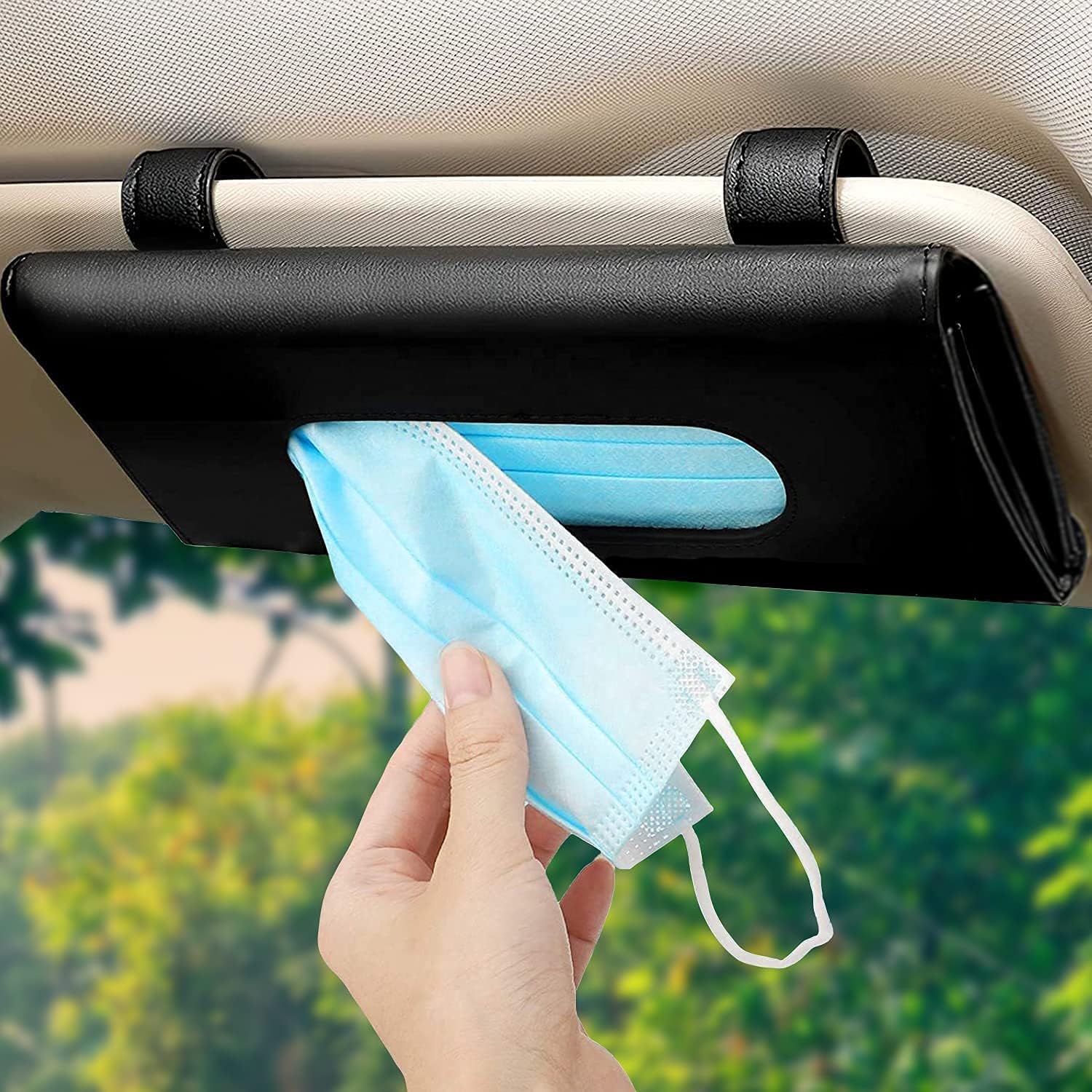 Leather Car Tissue Box for Sun Visor