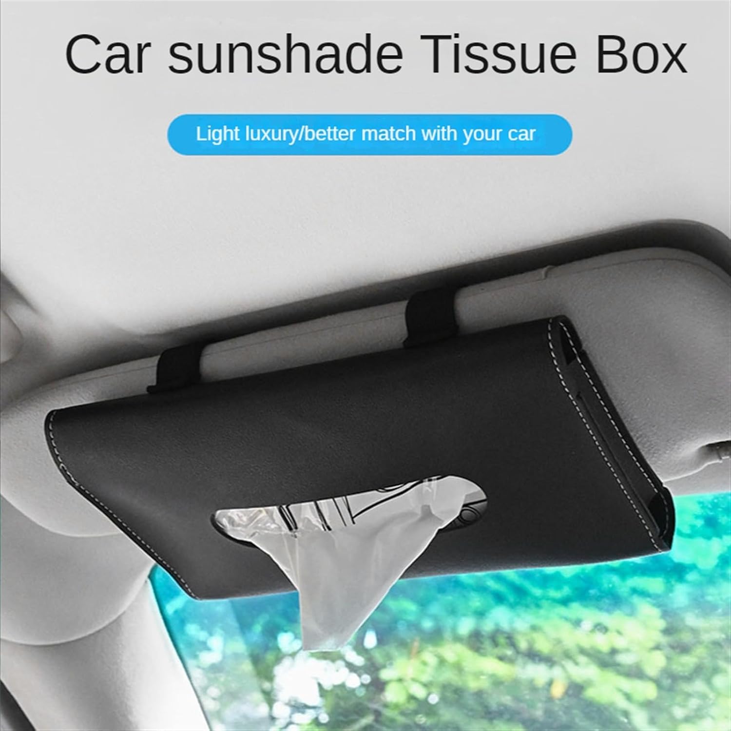 Leather Car Tissue Box for Sun Visor