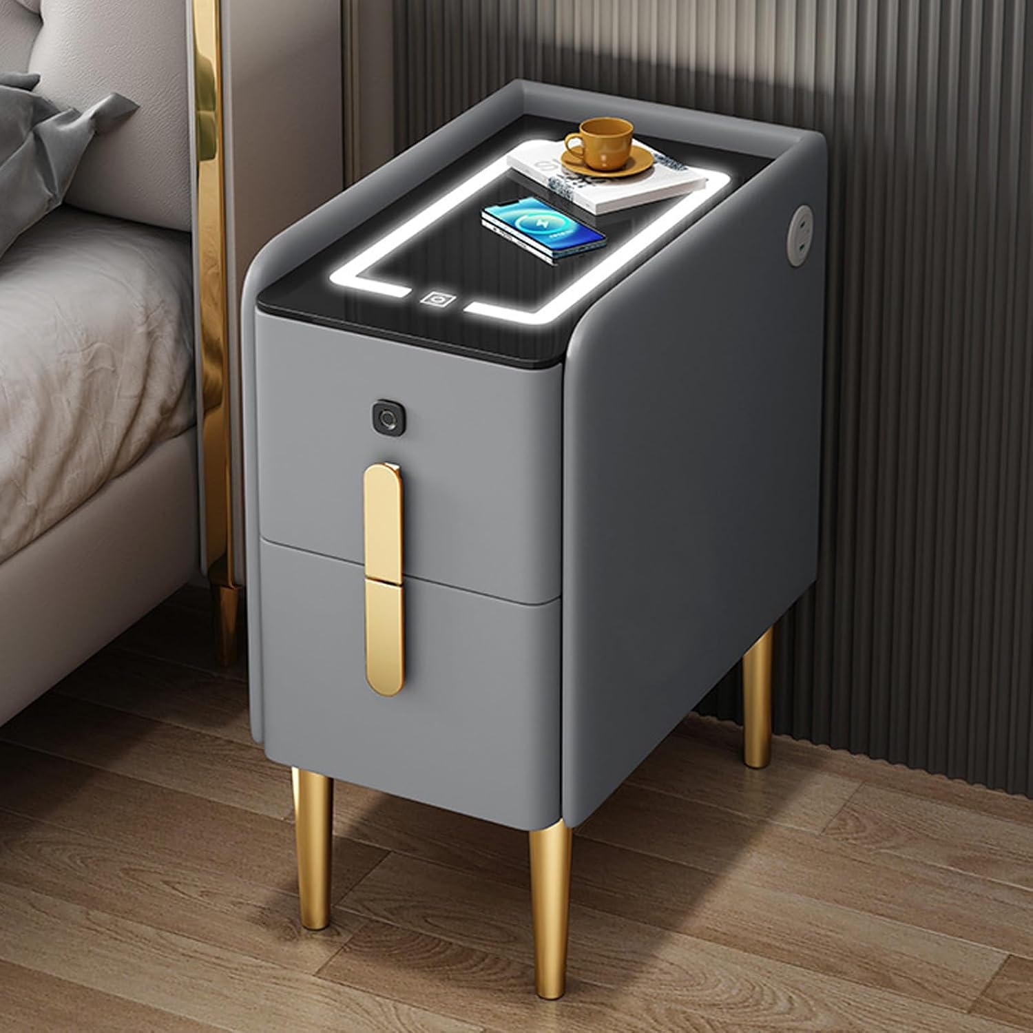 Smart Nightstand With Fingerprint Lock