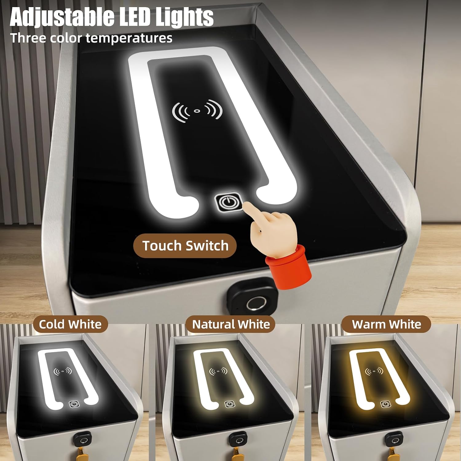 Smart Nightstand With Fingerprint Lock