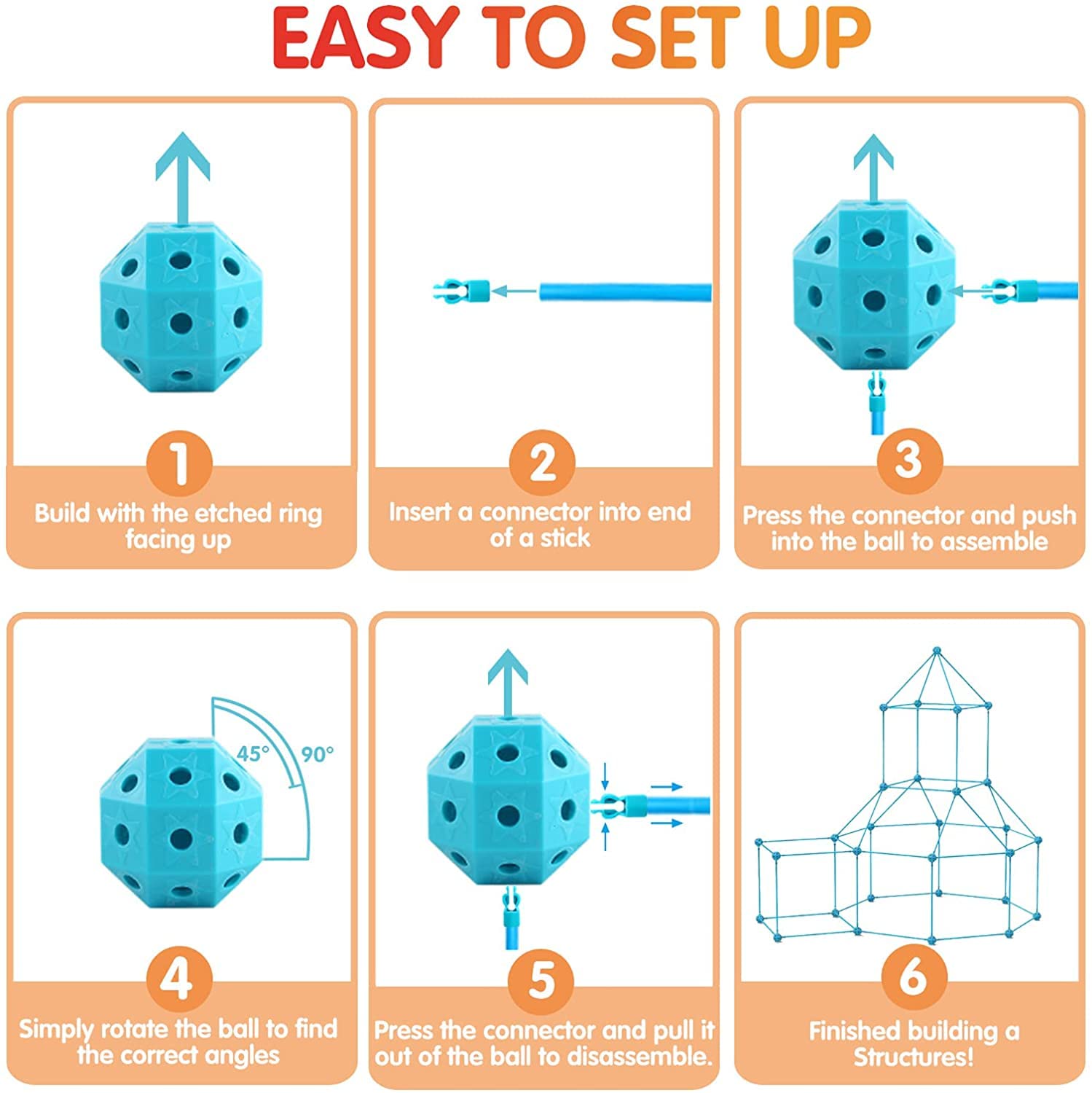 Kids Fort Building Kit – 100 Pieces Set