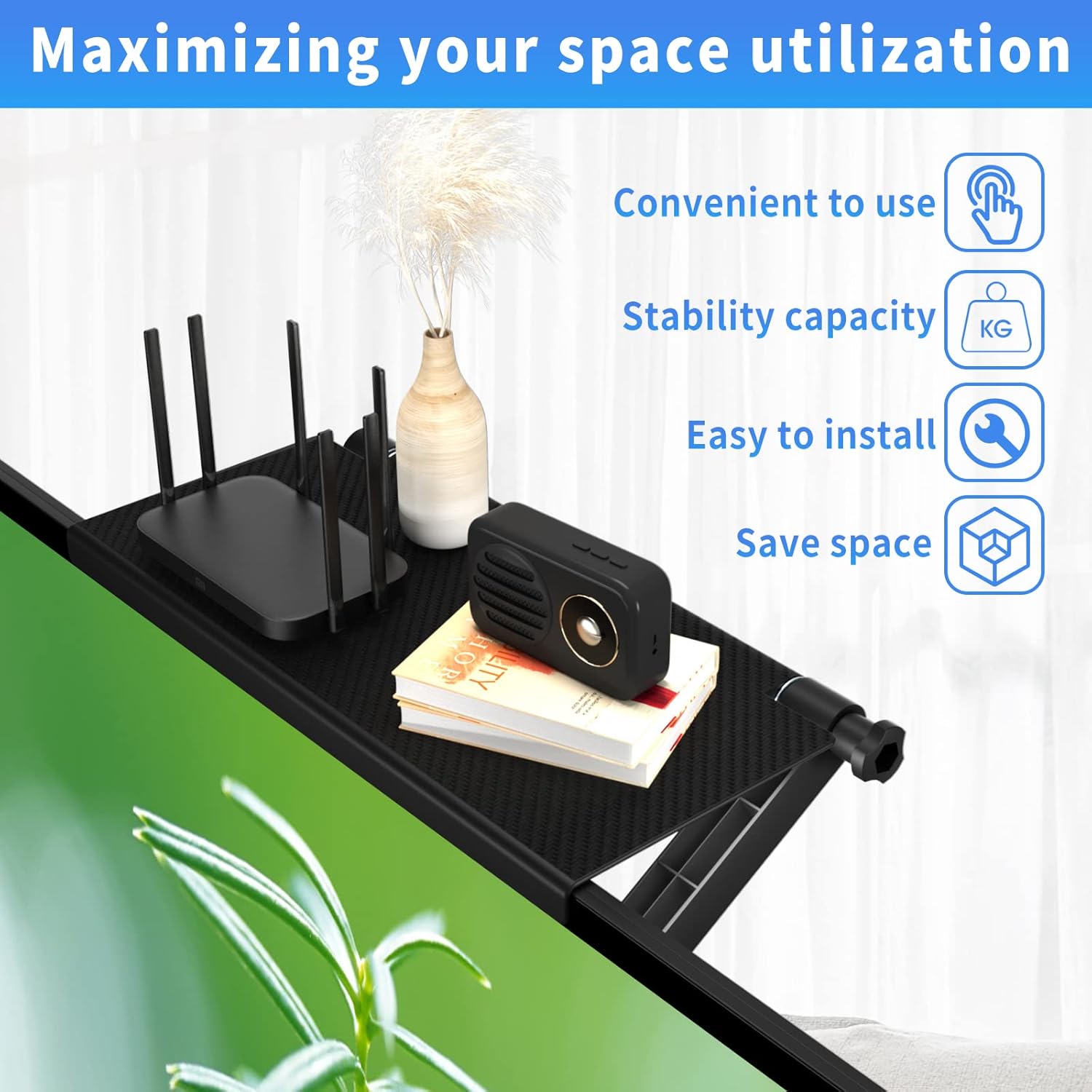 Adjustable TV Top Shelf