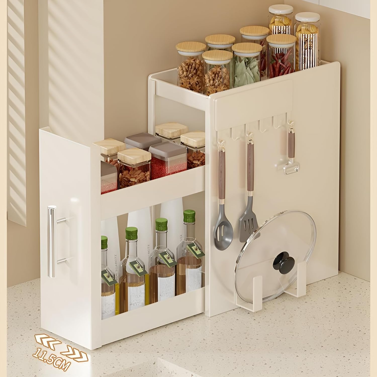 Hidden Sliding Condiment Rack