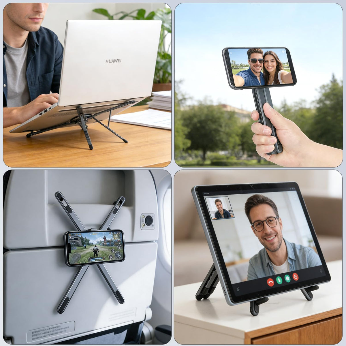 Foldable Magnetic Phone Stand and Selfie Stick