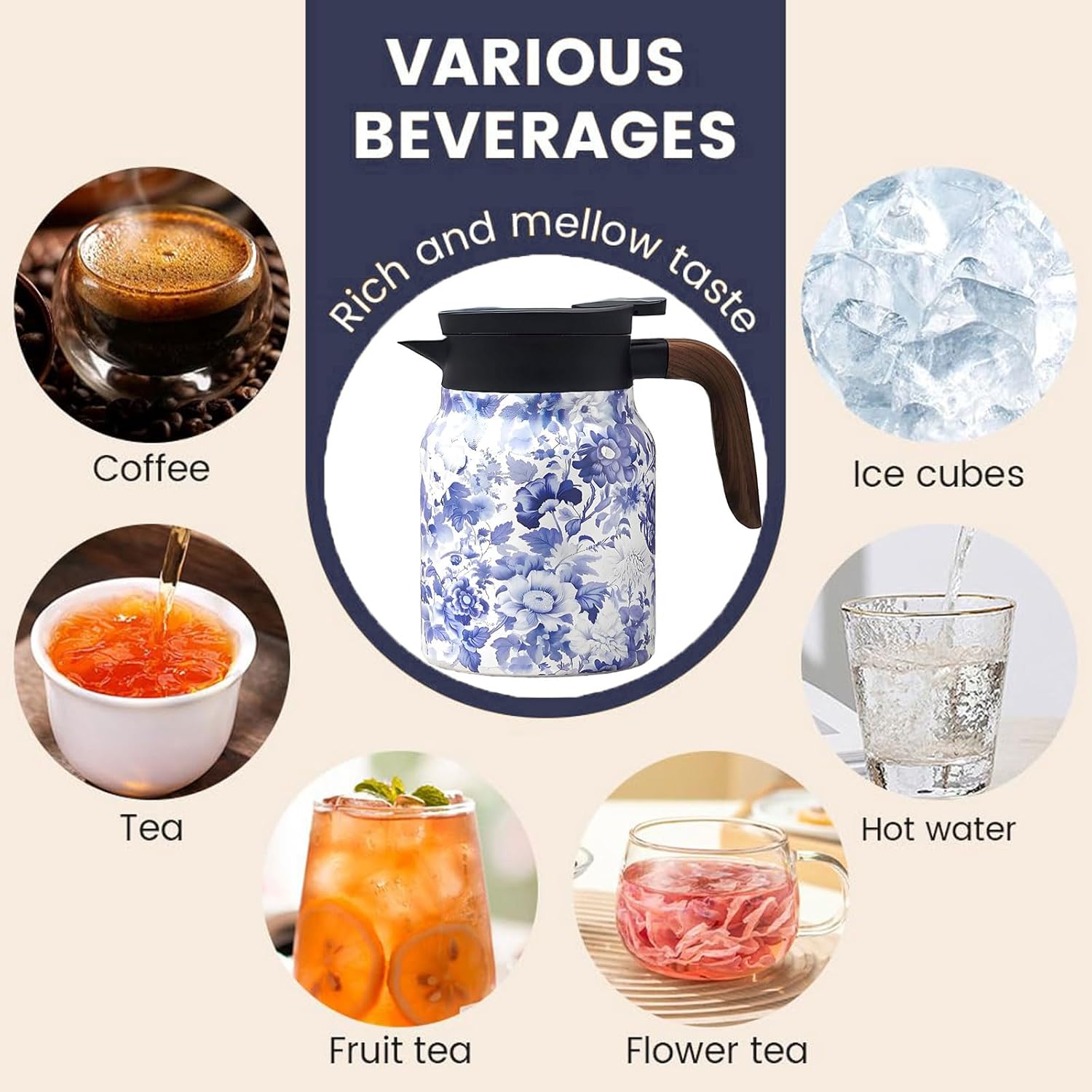 Vintage Floral Thermos with Infuser