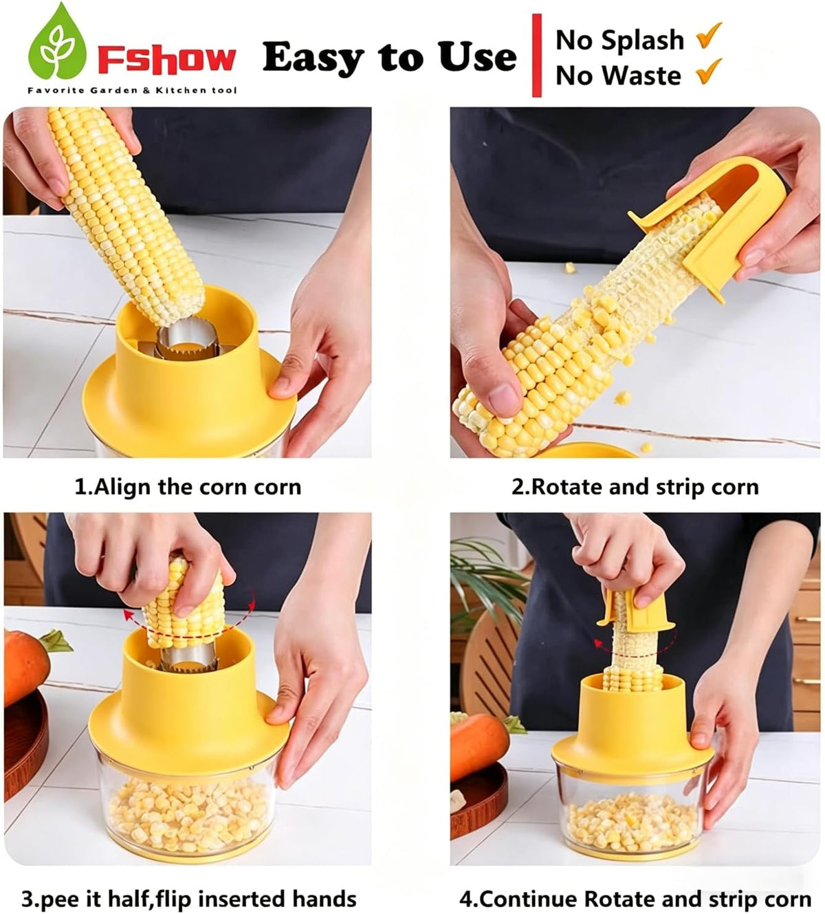 Corn Peeler with Bowl and Grater