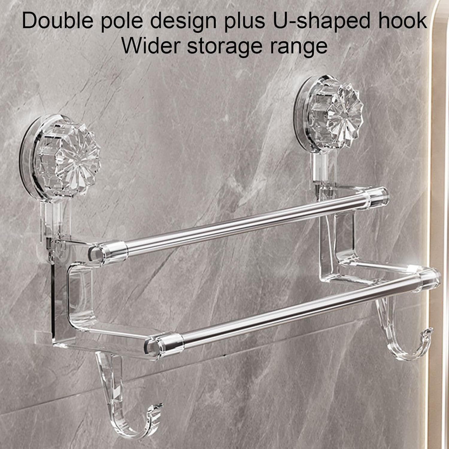 Double towel suction rack