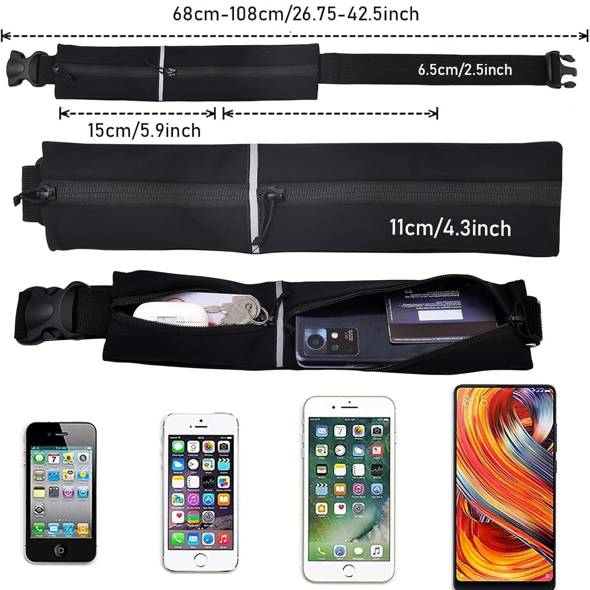 Reflective Running Belt with Adjustable Strap