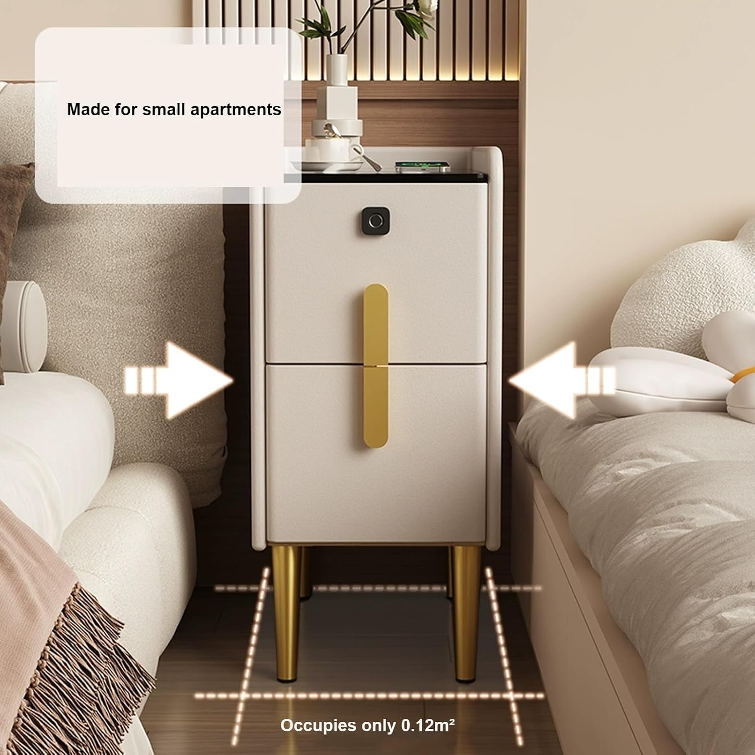 Smart Nightstand With Fingerprint Lock
