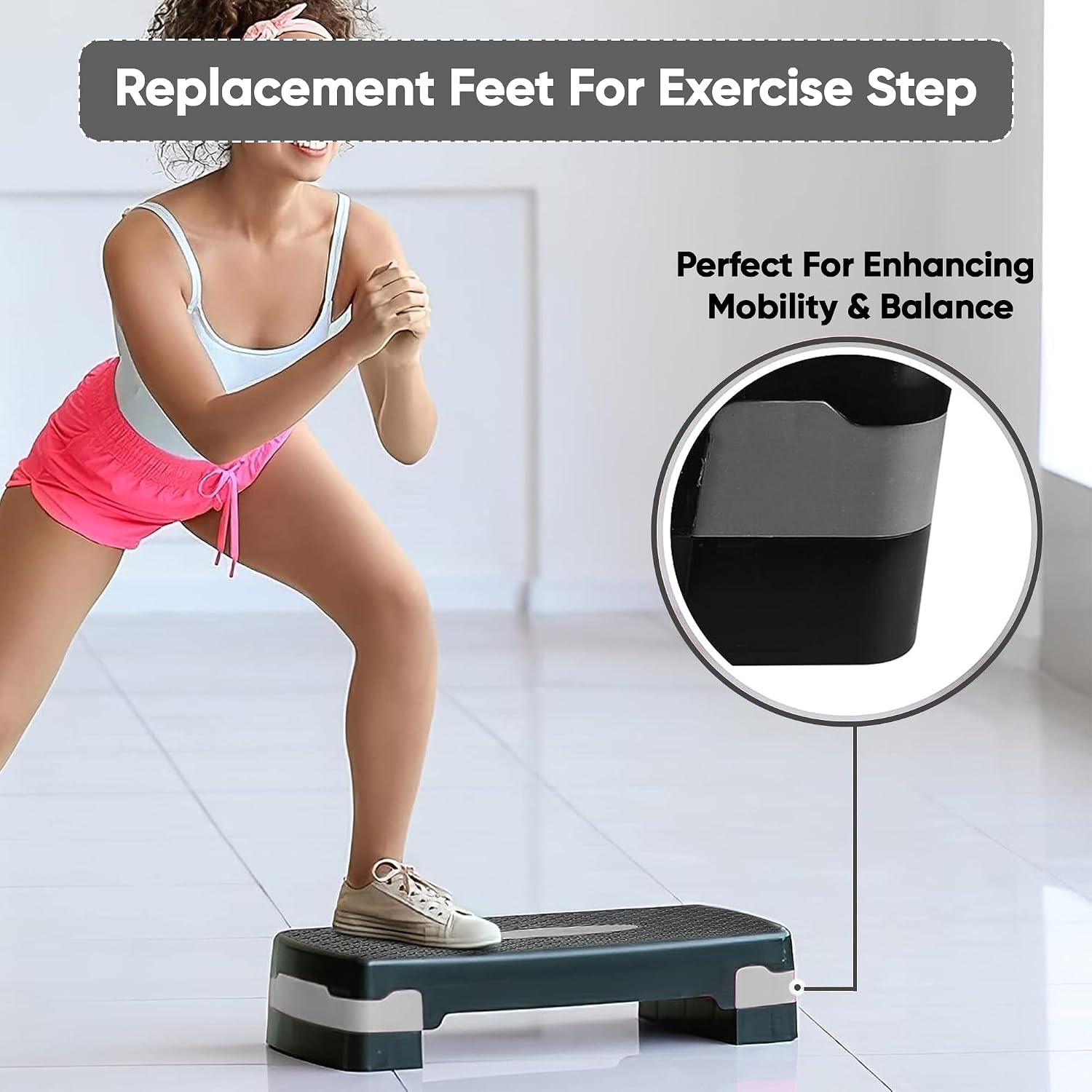 Exercise Step Board with Workout Bands