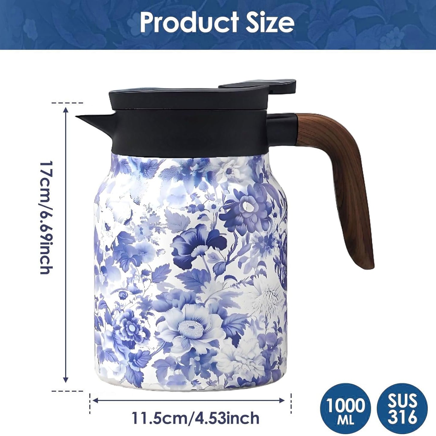 Vintage Floral Thermos with Infuser
