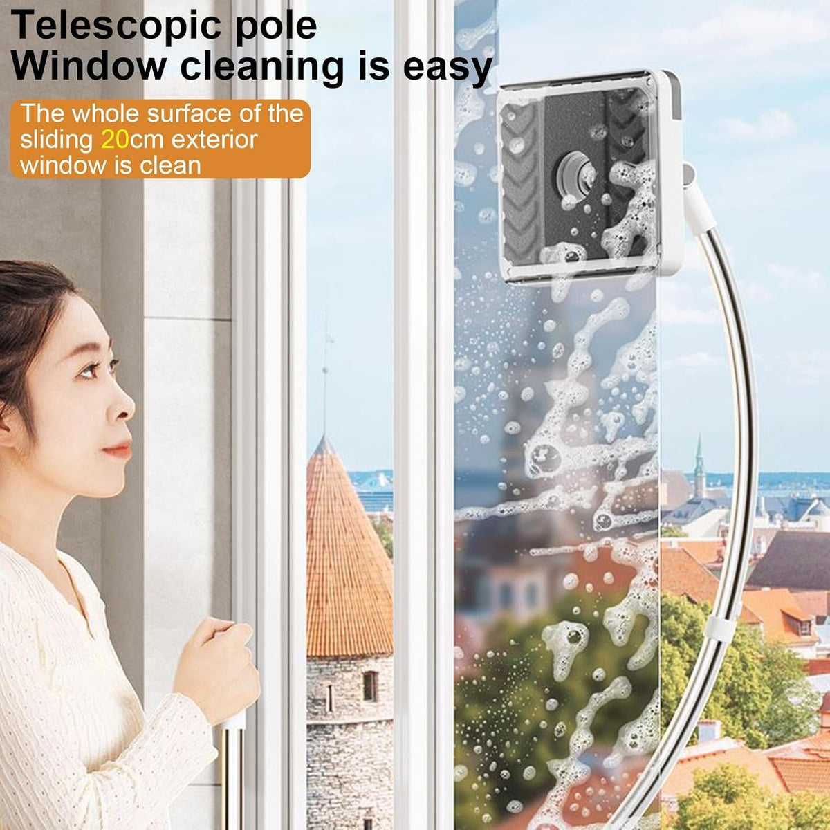Dual Mode Extendable Window Cleaning Tool