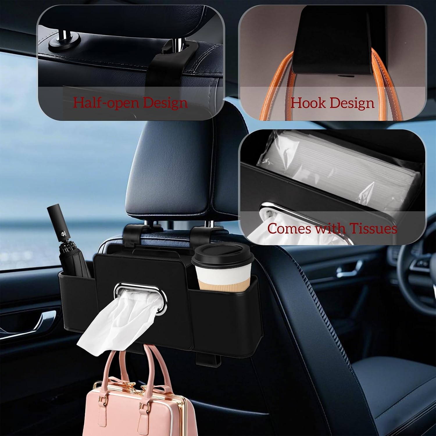 Car Seat Back Storage Box Organizer