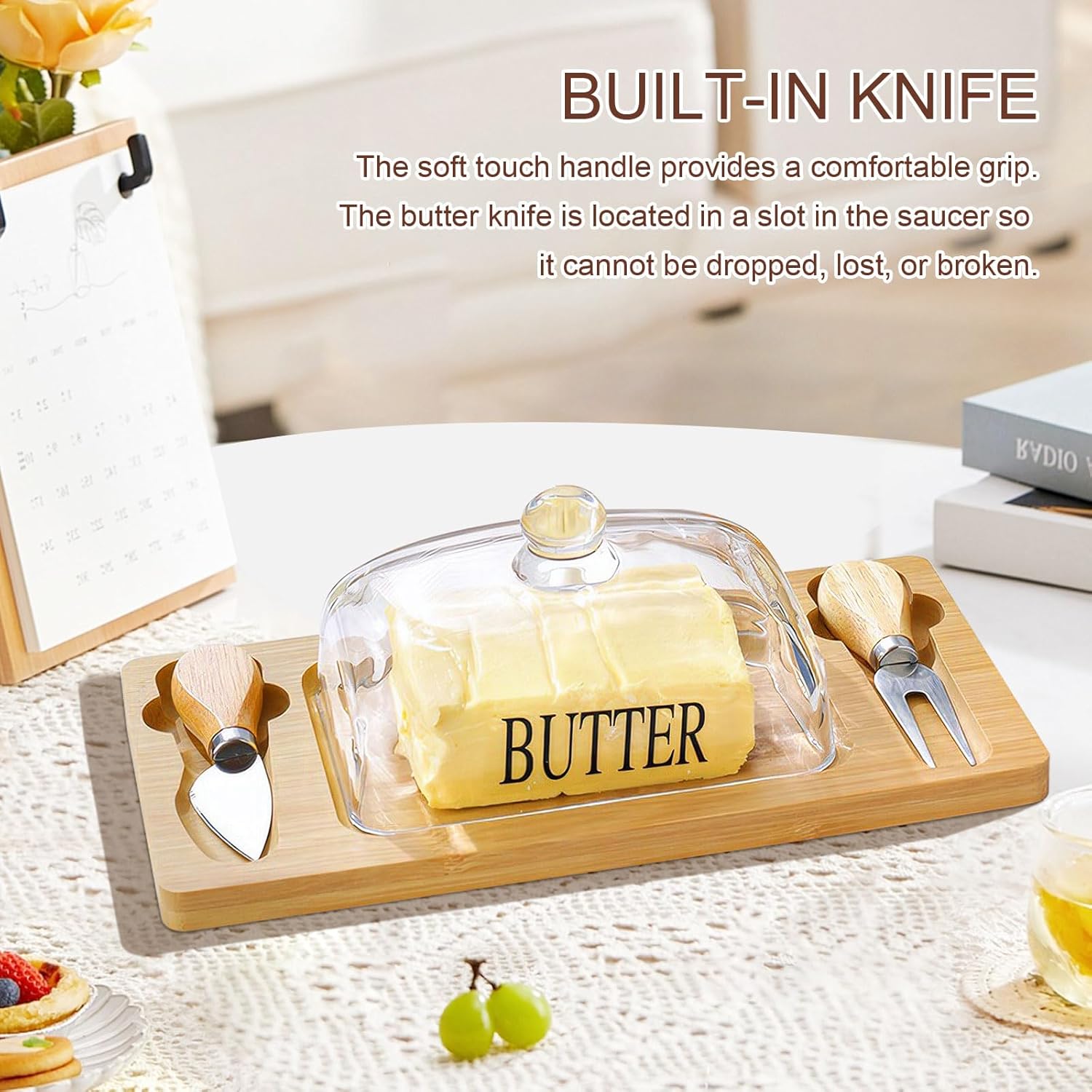 Wooden Butter Glass Set
